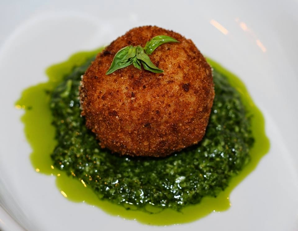 Arancini fried in olive oil